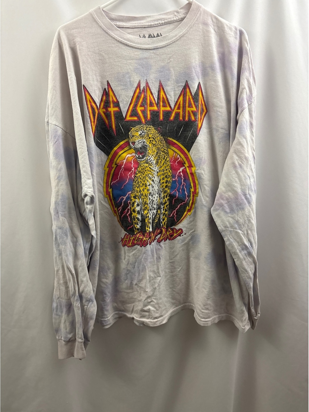Def Leppard High 'N' Dry Men’s Light Purple Blue Long Sleeve Graphic T-Shirt 3XL - Picture 1 of 8